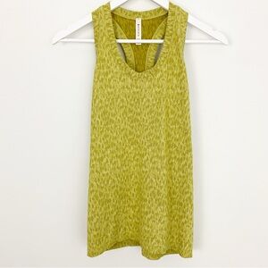 Athleta size S Momentum Allure Lemon Lime Leopard Print Tank Top